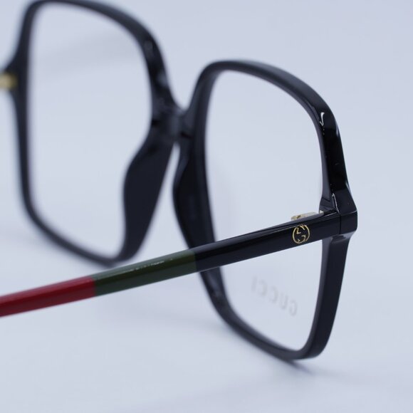 Gucci GG1003O 008 Eyeglasses Shiny Black 53mm Square Frame - Picture 6 of 11